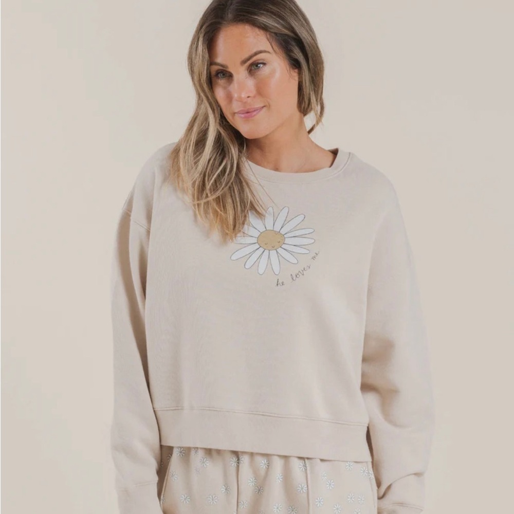 Cream Daisy Graphic Sweatshirt